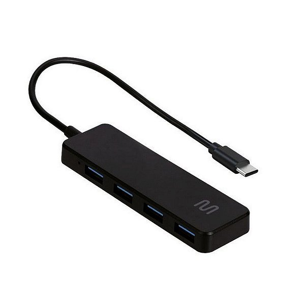 Hub Type-C 3.0 4 Portas Slim Multi Preto - AC445 - AC445