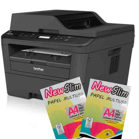 Kit Multifuncional Laser Brother DCP-L2540DW Mono 30ppm até 2400dpi USB/REDE/WIFI + 2 Resmas Papel - DCPL2540DW