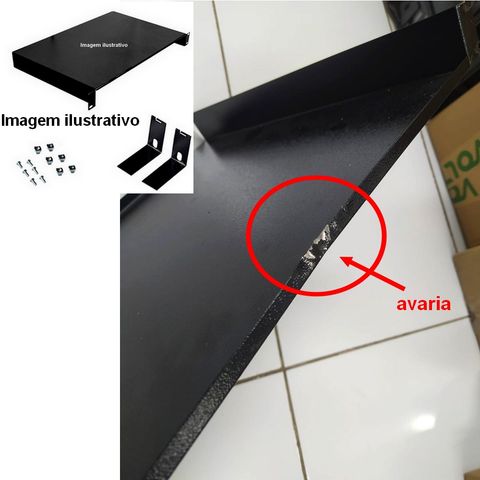 Bandeja Fixa para Rack 1U 19Pol 400mm Volt - Valemec 47.02.043 PRODUTO COM PEQUENA AVARIA - 47.02.043