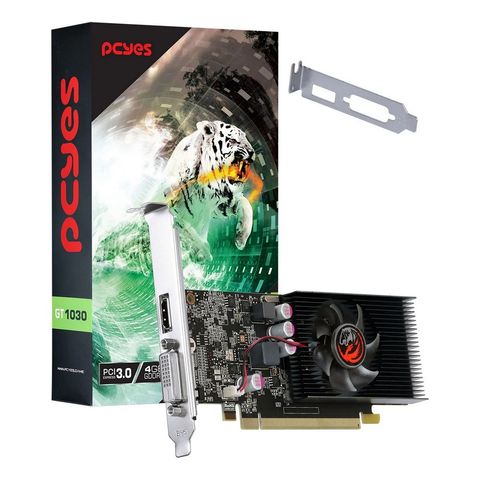 Placa de Vídeo Pcyes Geforce GT1030 4GB DDR4 64Bits HDMI DVI - PAGT10304GBG4LP - PAGT10304GBG4LP
