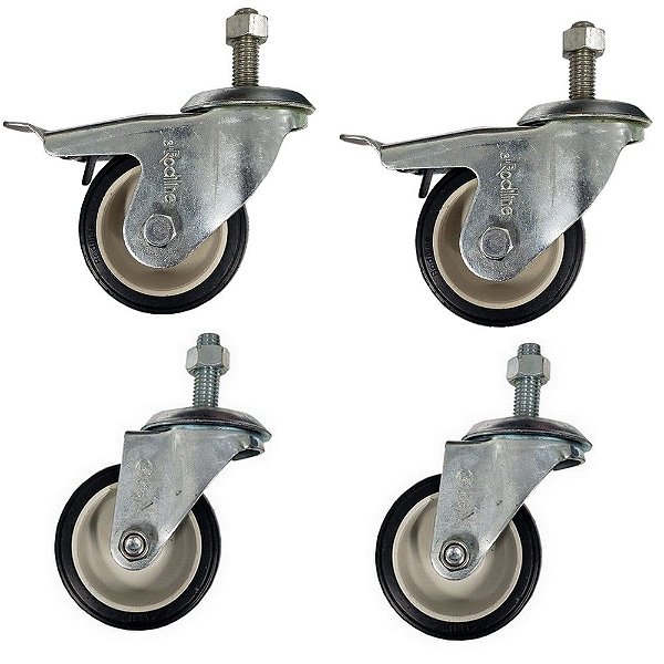 Kit Rodizio para Rack Piso com 4 Peças Até 120kg Legrand - 905880 - 905880