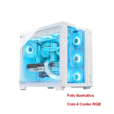 Gabinete Gamer Zeus Pro Glass sem Fonte com 4 Cooler Branco RGB Liketec - LC-CB3X3 - ZEUS - 2121 - LC-CB3X3 - ZEUS - 2121