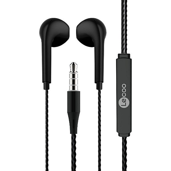 Fone de Ouvido Intra-Auricular com Microfone com Plug P2 Preto Lecoo - EH104BK - EH104-P
