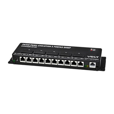 Patch Panel Gerenciável Volt 5 Portas 10/100/1000 com PoE até 48 Volts - 12.02.021 - 12.02.021