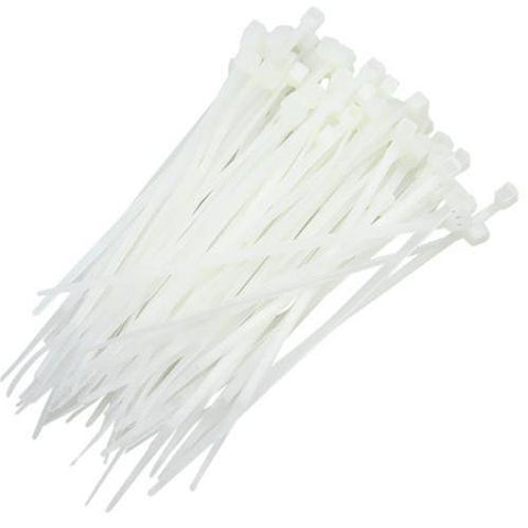 Abraçadeira Plástica Force Line 3,6 x 200mm Branco 0600050010 - Pacote com 100 Abraçadeiras - 0600050010
