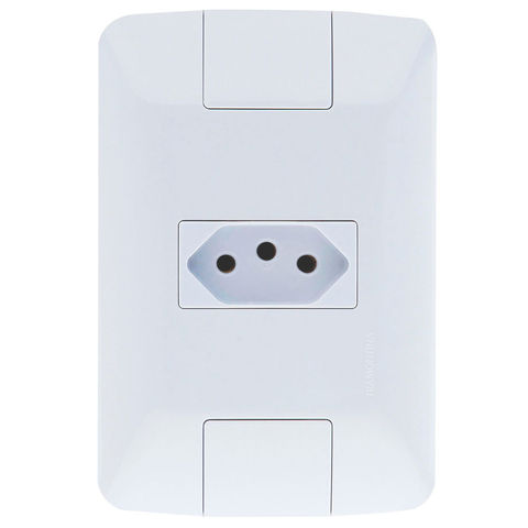 Tomada 2 Pinos + Terra 20A Aria com Espelho 4x2 Branco Tramontina - 57241/013 - 57241/013