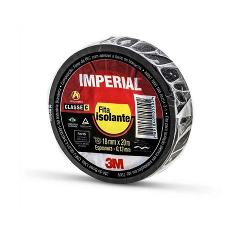 Fita Isolante Antichama 3M Imperial 20 Metros Preto - Unitário - HB004216360 - HB004216360