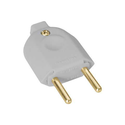 Plug Macho Tramontina 2 Pinos Redondo 10 Amperes Branco - 57402/202 - 131531 - Unitário - 57402/202
