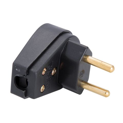 Plug Macho Angular Tramontina 2 Pinos Redondo 10A Preto - 57403/008 - Unitário - 57403/008
