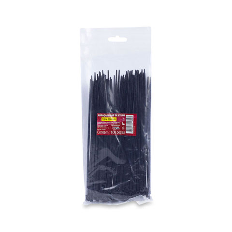 Abraçadeira Plástica Force Line 3,6 x 200mm Preto 0600500009 - Pacote com 100 Unidades - 0600500009