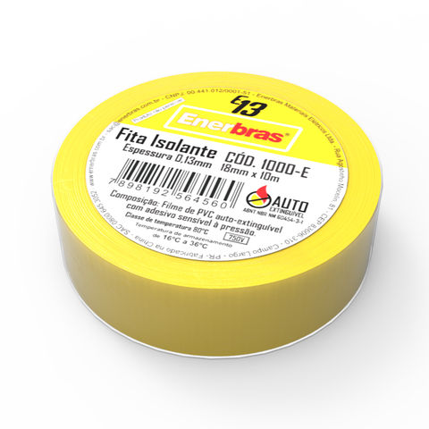 Fita Isolante Autoextinguível Enerbras Amarelo 10 Metros - 1000 - 1000-EAM - AMARELO