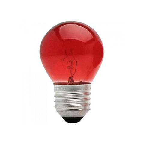 Lâmpada Bolinha 15 Watts E27 127 Volts BG-45 Vermelho Vendido Unitário - Brasfort 8485 - 8485