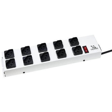 Filtro de Linha Lacerda com 10 Tomadas 3 Pinos 1,20 Metros de Metal Branco - 250120010-M00 - 250120010-M00