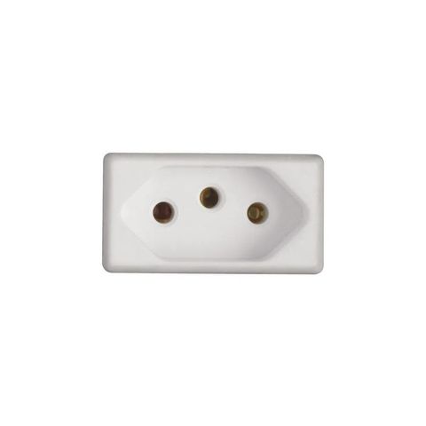 Tomada Módulo 2 Pinos + Terra 20A Tramontina Liz, Lux2, Giz, Tablet, Lizflex, Plastibox e Conduletes Branco - 57115/038 - 57115/038