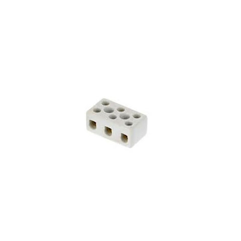 Barra com 1 Borne 3 Vias em Porcelana Brasfort 16mm - 8767 - Vendido Unitário - 8767