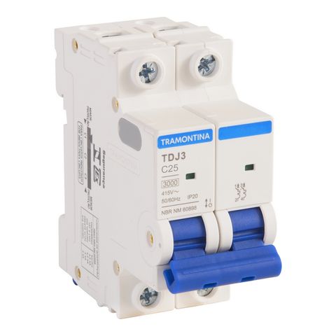 Disjuntor 25 Amperes 2 Polos Curva C TDJ3 Tramontina - 58012/107 - 58012/107