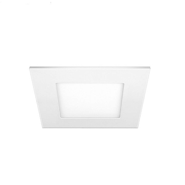 Luminária Plafon 6W LED 2700K Quadrado 120x120x20mm de Embutir Bivolt Elgin - 48D6WEQBM000 - 48D6WEQBM000