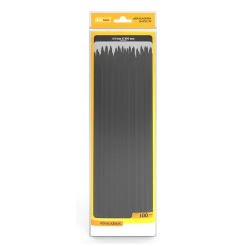 Abraçadeira Plástica Enerbras 4,5 x 300mm Preto A45-E300P - Pacote com 100 Unidades - A45-E300P