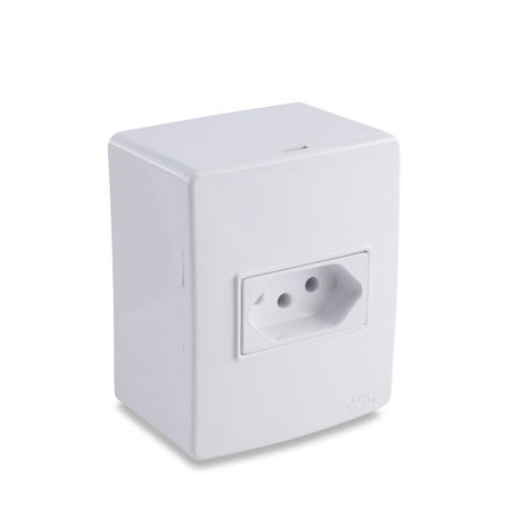 Caixa Sobrepor 1 Tomada 2 Pinos + Terra 10A 250V Force Line Branco - 0600200041 - 0600200041