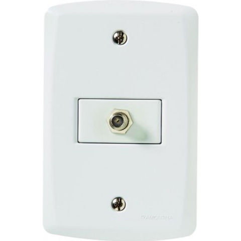 Tomada Conjunto 4x2 1 Modulo Saída para Cabo Tv Sat Tramontina Lux2 Branco - 57145/017 - 57145/017