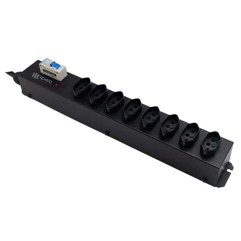 Filtro de Linha Ipec com 8 Tomadas 3 Pinos 20A 1,20 Metros Profissional Preto - A2429/PT - A2429/PT