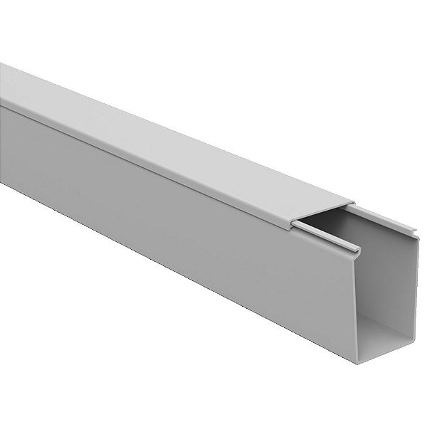 Canaleta Fechada Enerbras Barra 2 Metros 50x80mm Cinza - 5080-E - Vendido Unitário - 5080 - E
