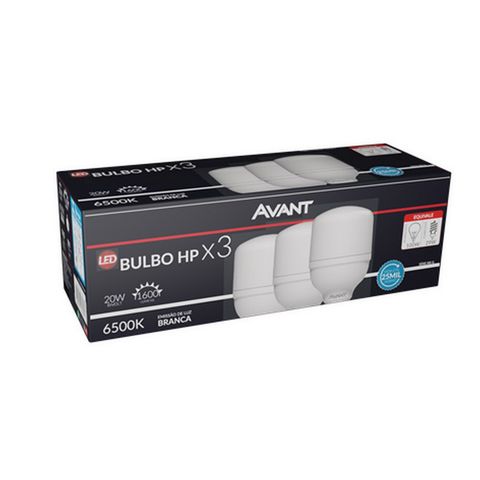 Lâmpada Led Bulbo 20 Watts A60 Branco E27 Bivolt 6500K Avant - Caixa com 3 Lâmpadas - 289211474