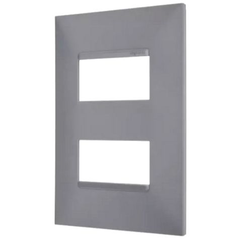 Espelho 4x2 para 2 Módulo Horizontal Pial Plus+ I Legrand Cinza - 618506CZ - sem Suporte - 618506CZ