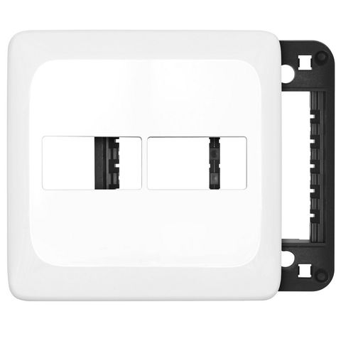 Espelho 4x4 para 2 Módulos Pial PoP I Legrand Branco - LGP42 - com Suporte - LGP42