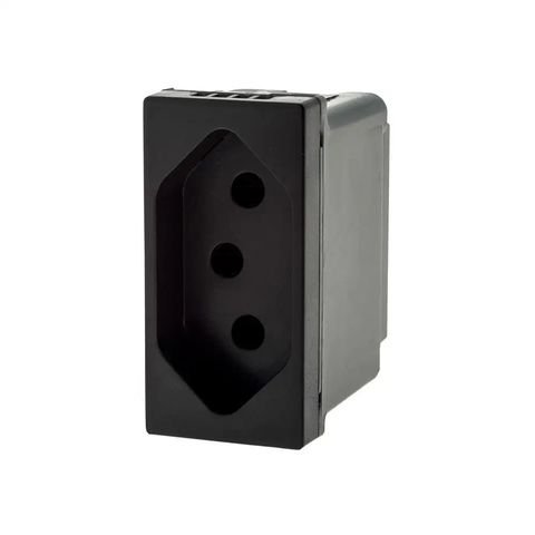 Tomada Módulo 2 Pinos + Terra 20A Pial Plus+ I Legrand Preto - 615060PT - 615060PT