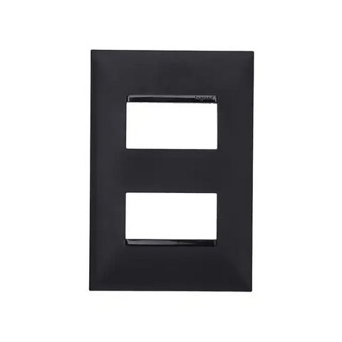 Espelho 4x2 para 2 Módulo Horizontal Pial Plus+ I Legrand Preto - 618506PT - sem Suporte - 618506PT
