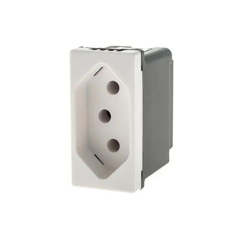Tomada Módulo 2 Pinos + Terra 10A Pial Plus+ I Legrand Branco - 615038BC - 615038BC
