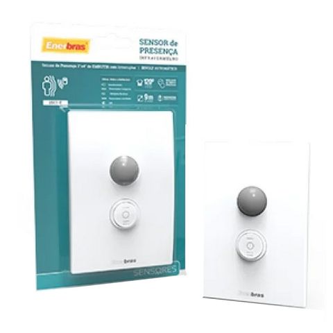 Sensor Presença Parede com Interruptor Biv Enerbras - 1503-E - 1503-E