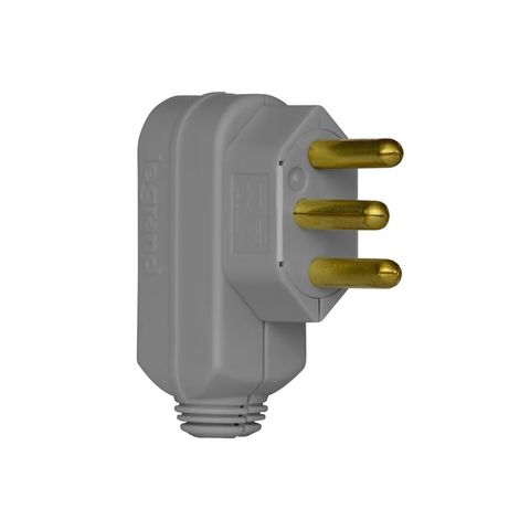 Plug Macho Legrand I Pial 3 Pinos Redondo 20 Amperes Cinza - 615973 - Unitário - 615973