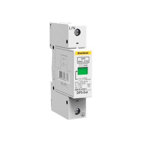 Dispositivo DPS 1 Polo 275V 40kA Enerbras - DPS-E40 - DPS-E40