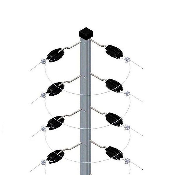 Haste de Canto 1,2 Metros 25 x 25mm com 12 Isoladores Alumínio Crú Reforçado - Steel Hastes - AUT00371 - 4063