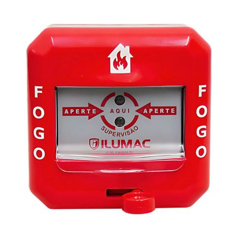 Acionador Manual Endereçável Sobrepor AMQ-E - Ilimac - AMF-E