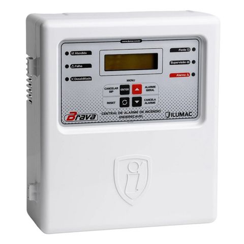 Central de Alarme de Incêndio Compacta Endereçável BRAVA-60 1LB S/BAT - Ilumac - BRAVA-60 1LB S/BAT