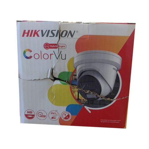 Câmera CFTV IP PoE DS-2CD2347G2H-LISU/SL Dome 4.0MP ColorVu 30m 2,8 mm Acusense com Microfone Embutido Hikvision EMBALAGEM AVARIADA - DS-2CD2347G2H-LISU/SL