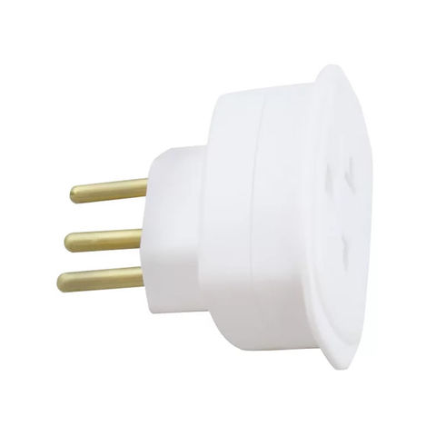 Adaptador Tomada Daneva 2 Pinos + Terra Micro 3 Pinos Redondo Branco - DN1661 - DN1661 - VENDIDO UNITÁRIO
