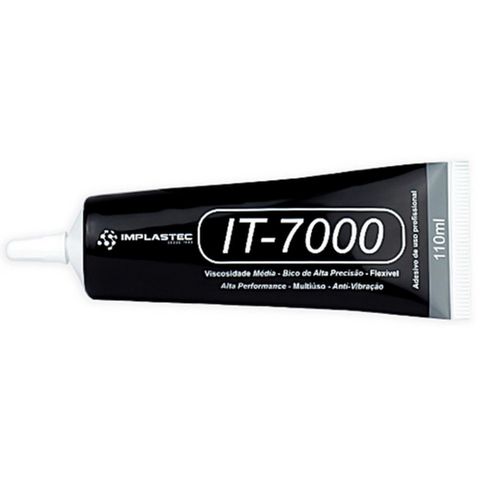 Cola para Tela Celular IT-7000 110ml Preta Implastec - PACCIT700012CX - PACCIT700012CX