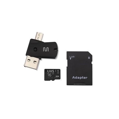 Cartão de Memória Multilaser 16 GB Micro Ultra High Speed SD+USB+OTG Adaptador - MC150 - MC150