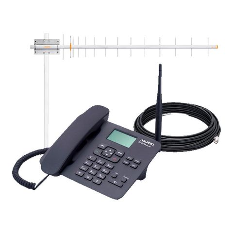 Celular Rural de Longo Alcance GSM 824 a 894 MHz CA-42S + Antena Externa 17 DBI + Cabo 15 Metros - 2 Chips Quadriband Aquário - CA-802 - 129665 - CA-802