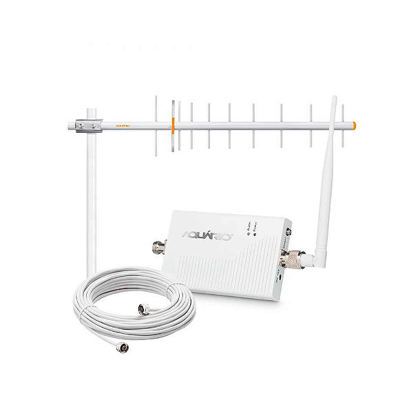 Repetidor de Sinal de Celular Kit Antena de 900 MHz 60 DB + Cabo de 15 Metros Aquário - RP-960 - RP-960