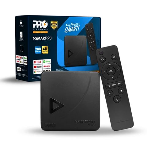 Smart TV Box Proeletronic Quad-Core com Wi-Fi, Android 10 4K Ram 2GB Rom 16GB - PROSB-3000/16GB - PROSB-3000/16GB