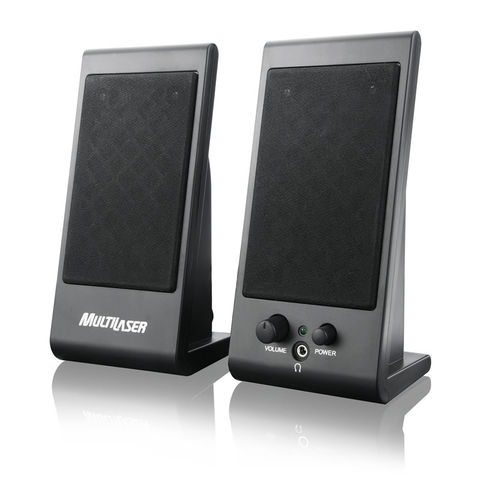 Caixa de Som Multilaser Flat 2.0 Canais 3W RMS Preto USB - SP009 - SP009