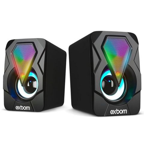 Caixa de Som RGB Exbom 2.0 Canais 6,0W Preto USB - 3860 - CS-C20 - 3860 - CS-C20