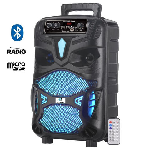 Caixa de Som Portátil Hoopson 100W Preto Bluetooth, USB, Auxiliar, Micro SD e FM - RBM-019 - RBM-019