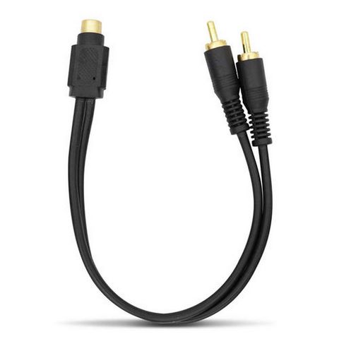 Cabo RCA Y KX3 1 RCA Fêmea x 2 RCA Macho Preto - YM30 - Cabo com 30 Centímetros - YM30
