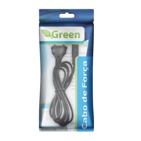 Cabo de Força para Notebook 2 Pinos 1,5 Metros Preto Green - 018-0184 - 018-0184